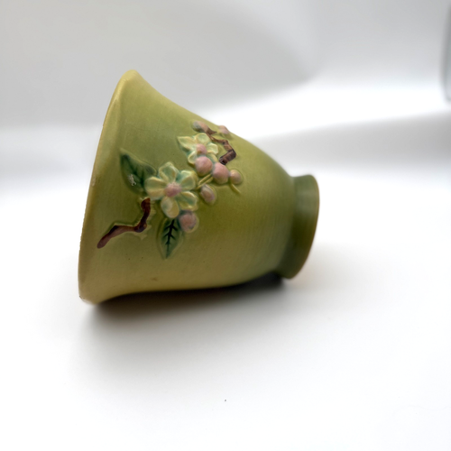 Vintage 1948 Roseville Pottery Apple Blossom Green Planter - photo 5