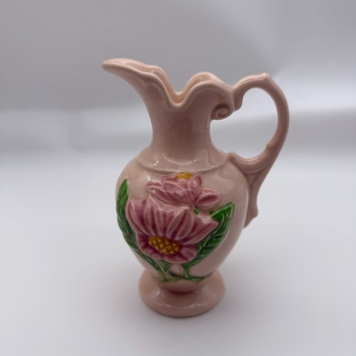 VTG 1940s Hull Art Pottery Magnolia Ewer Pitcher Pink Glossy Gla - photo 3