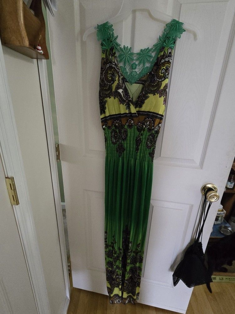 Long Sundress Green & Yellow