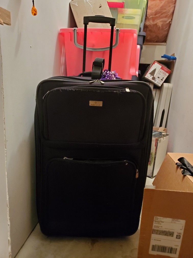 🥕 Black Cloth Suitcase - photo 3