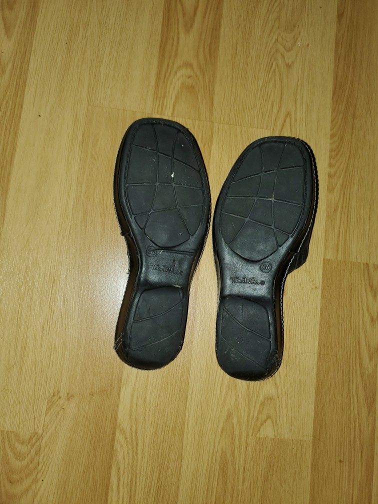 🥕  Thom McCann Black Leather Comfort Sandal Slide 6.5 - photo 3