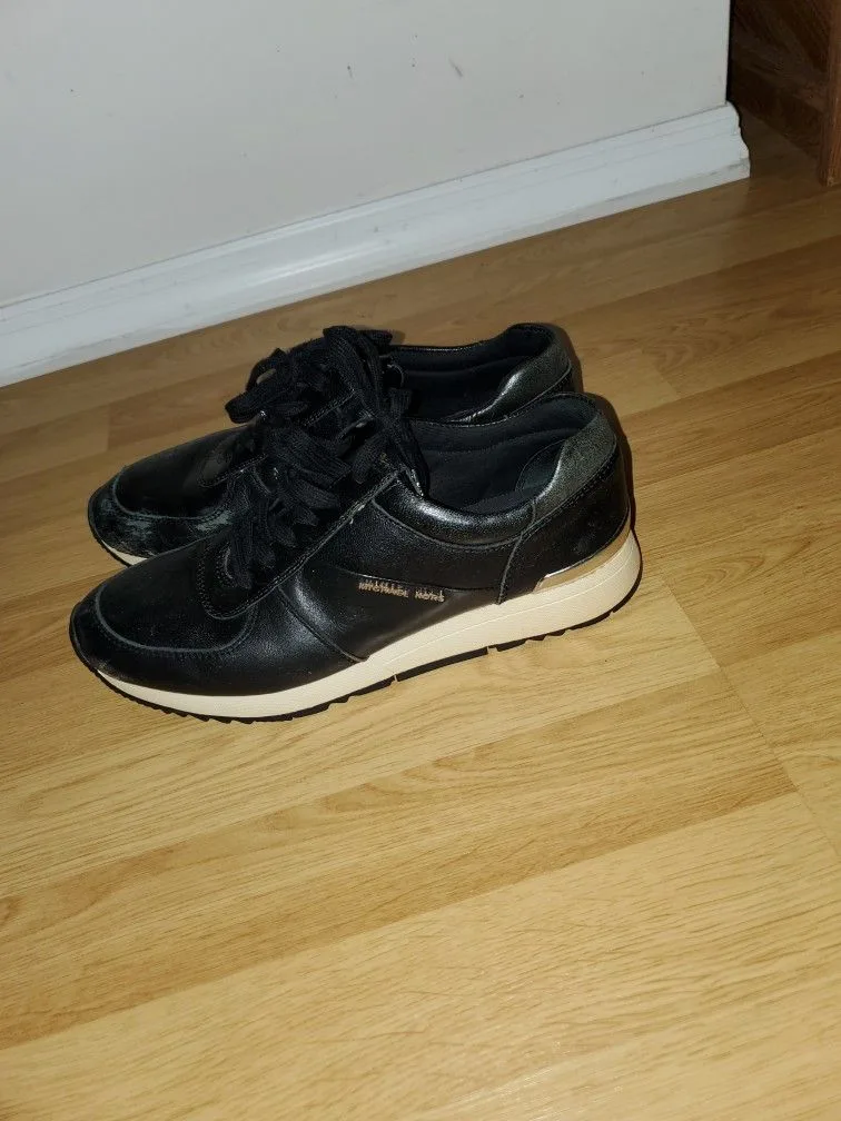 MK Black Leather Sneakers W-9 image indicator(2)