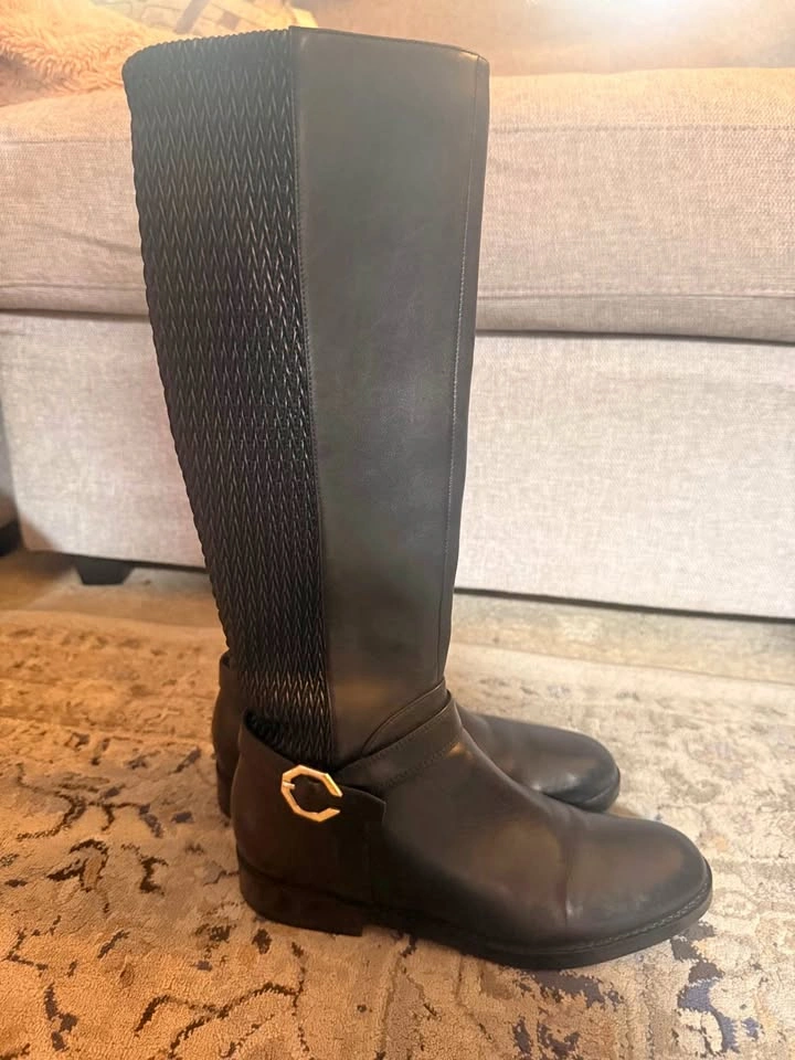 Cole Haan Black Leather Tall Boots