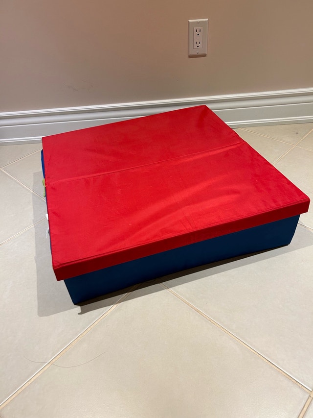 IKEA NÖJE Toy Storage Box with Lid – Blue/Red