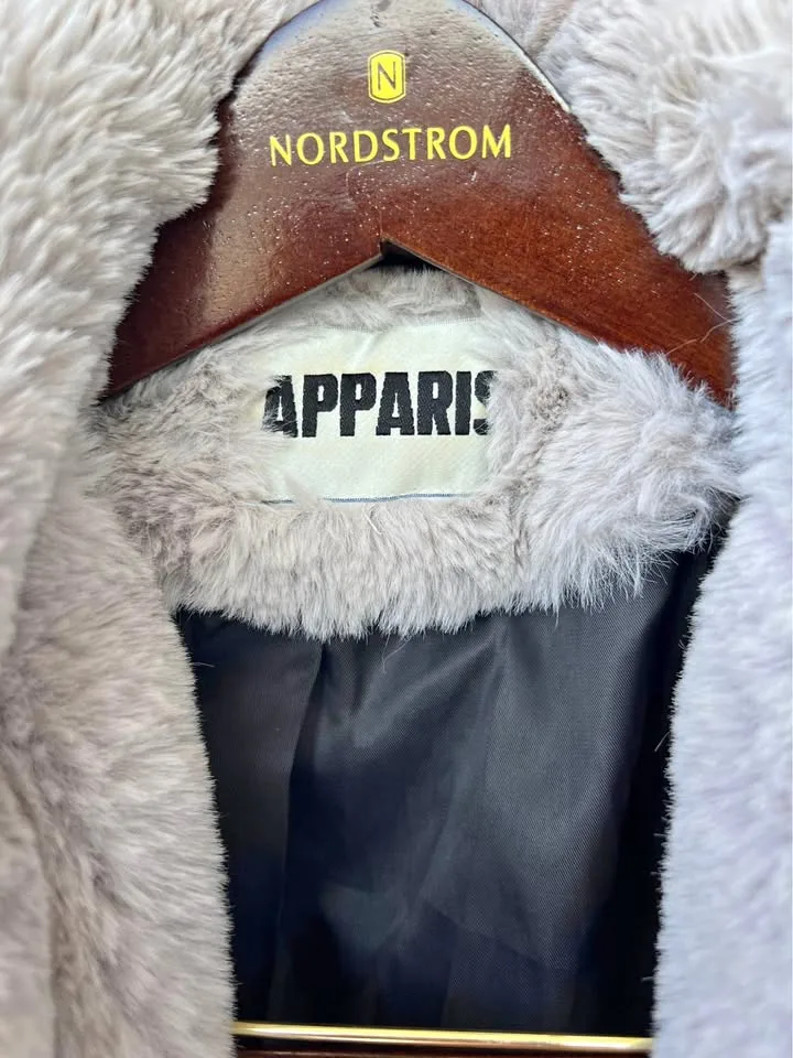 Apparis faux fur coat - gray. L