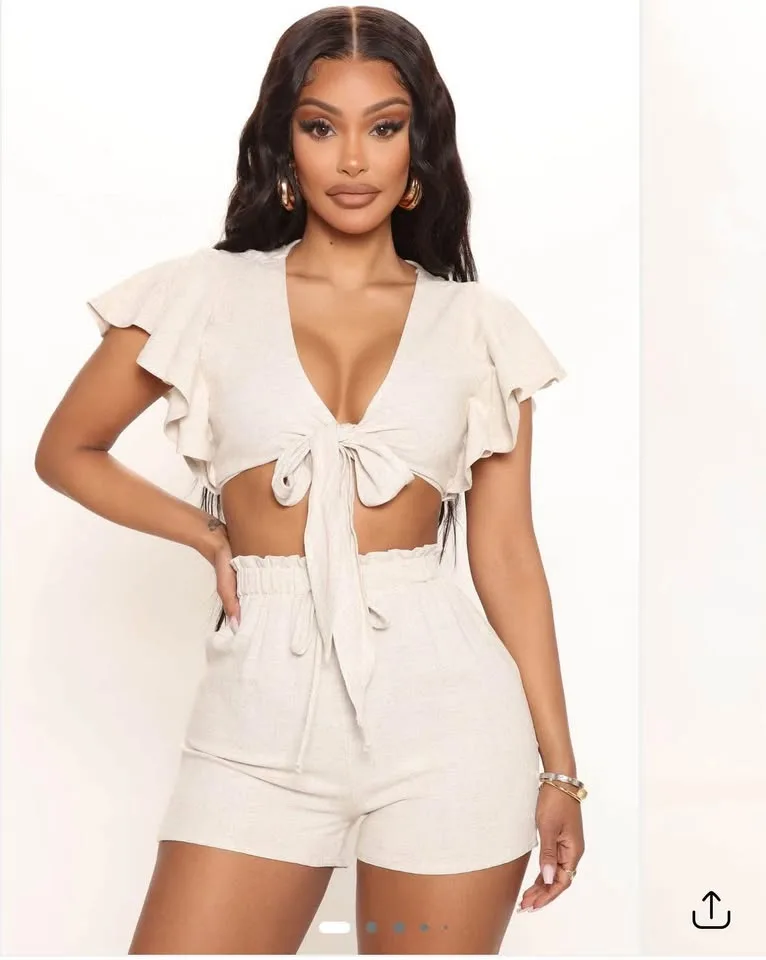 Linen Short Set (Oatmeal) NEW image indicator(2)