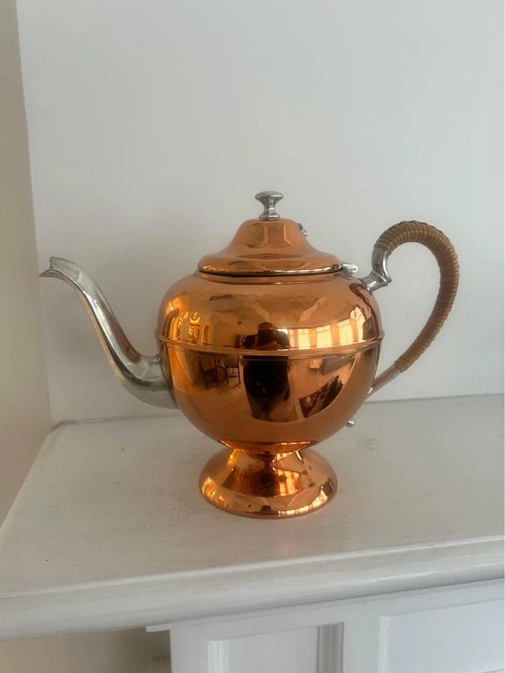 Copper tray and teapot - photo 3