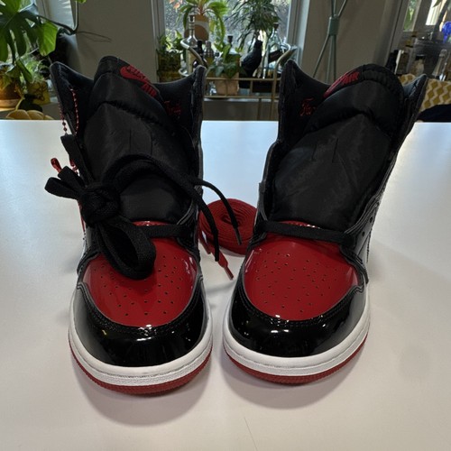 NEW Air Jordan 1 Banned ‘Patent Bred’ GS 7Y/Women 8.5 No Box - photo 3