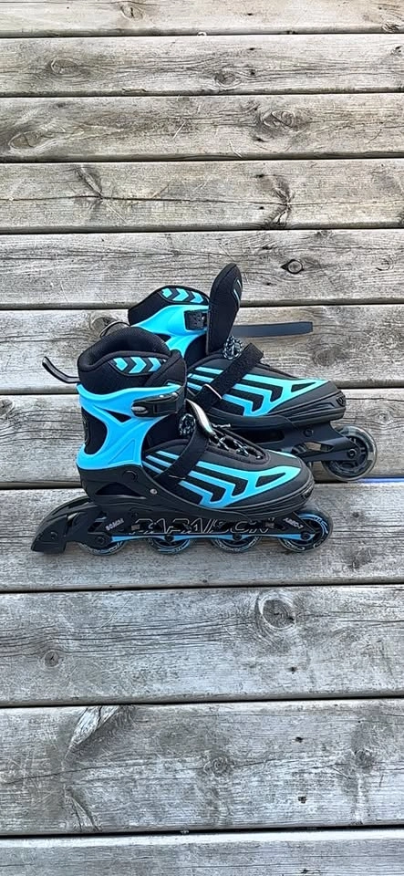 PAPAISON Black and Blue Light up 80MM Inline Skates