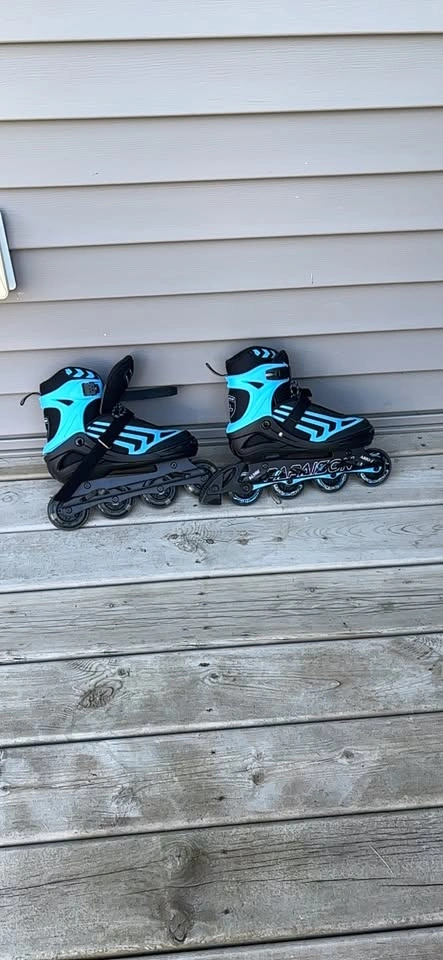 PAPAISON Black and Blue Light up 80MM Inline Skates - photo 4