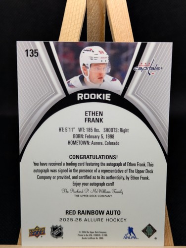 2025-26 Upper Deck Allure Ethan Frank 135 Red Rainbow Auto (RC) - photo 2