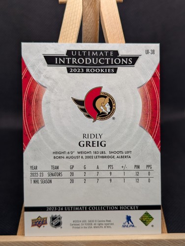 2023-24 Upper Deck Ultimate Collection Ridly Greig RC #UI-38 - photo 2