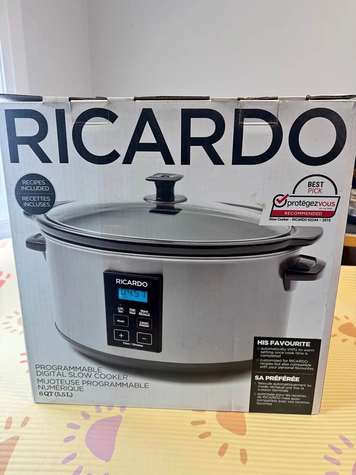 RICARDO 6-Qt Programmable Digital Slow Cooker – Like New