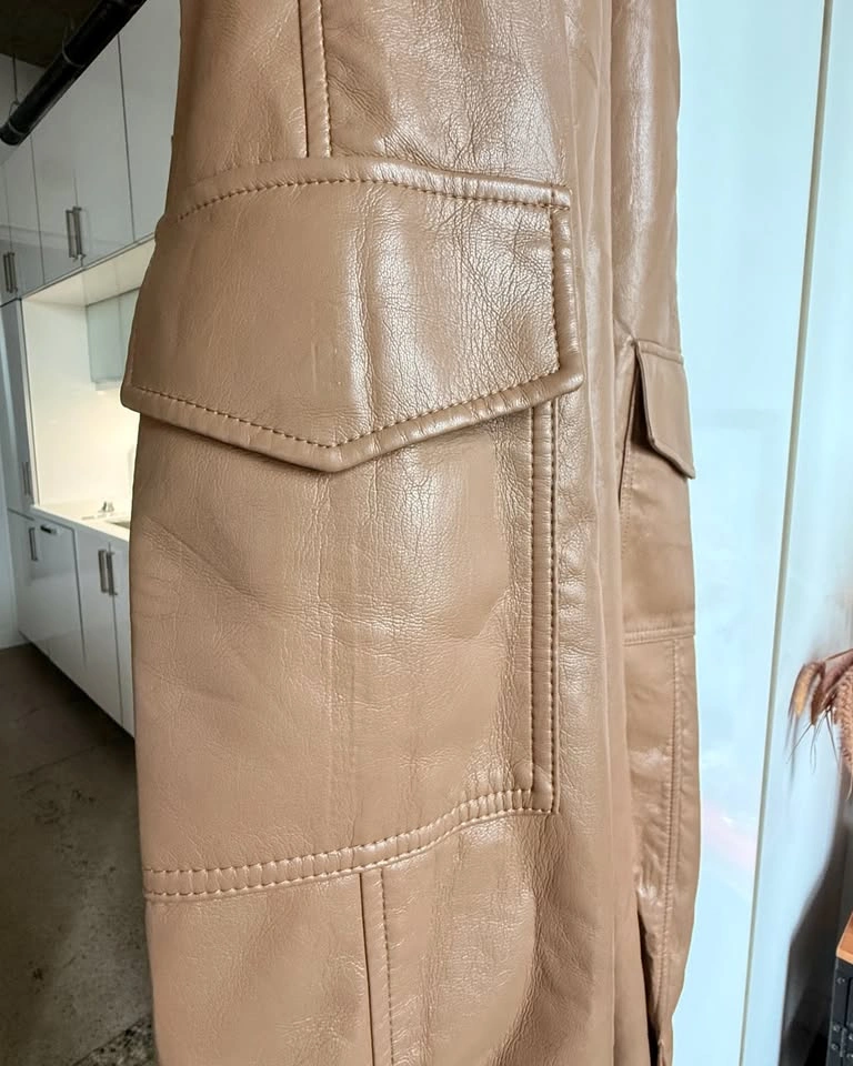 Wilfred Brown Vegan Leather Cargo Pants – Size 2 - photo 5