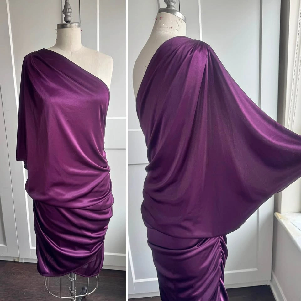 LE CHÂTEAU Plum One Shoulder Dress Size XL New