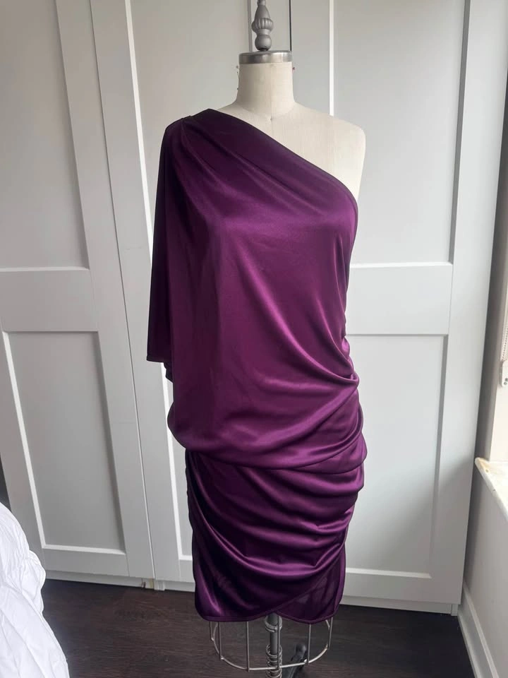 LE CHÂTEAU Plum One Shoulder Dress Size XL New - photo 2
