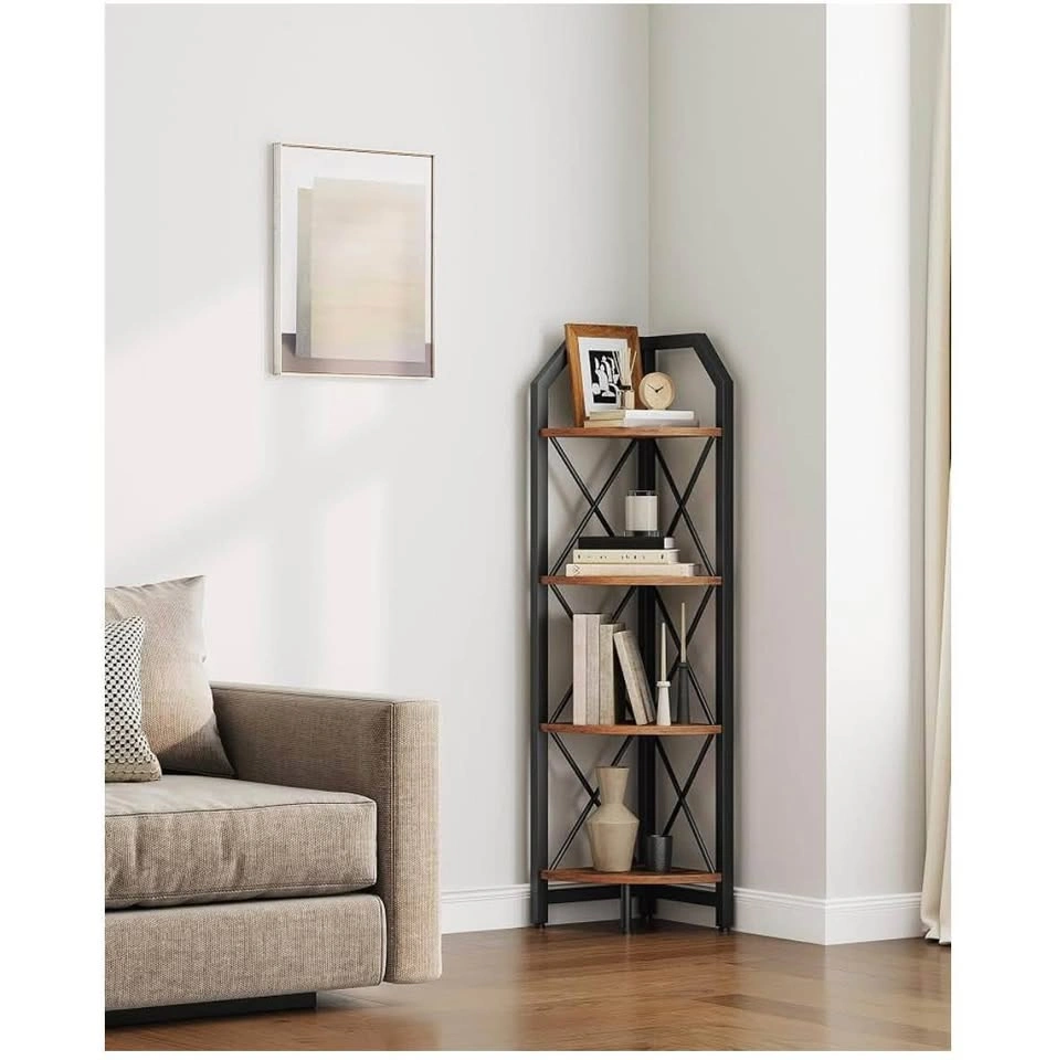 47.6" 4-Tier Industrial Corner Shelf & Bookshelf - photo 2