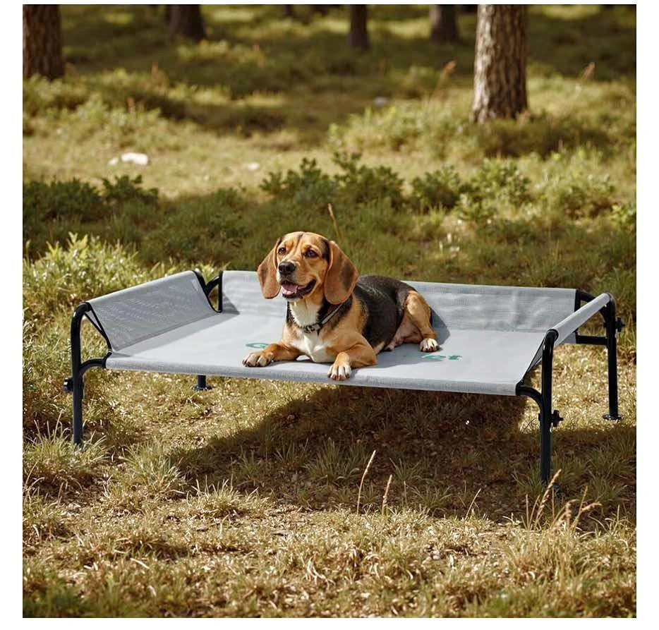 Elevated Dog Bed 35" Raised Outdoor Cooling Cot (Grey)