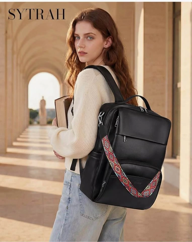 SYTRAH Leather Laptop Backpack for Women (15.6 Inch) - photo 3