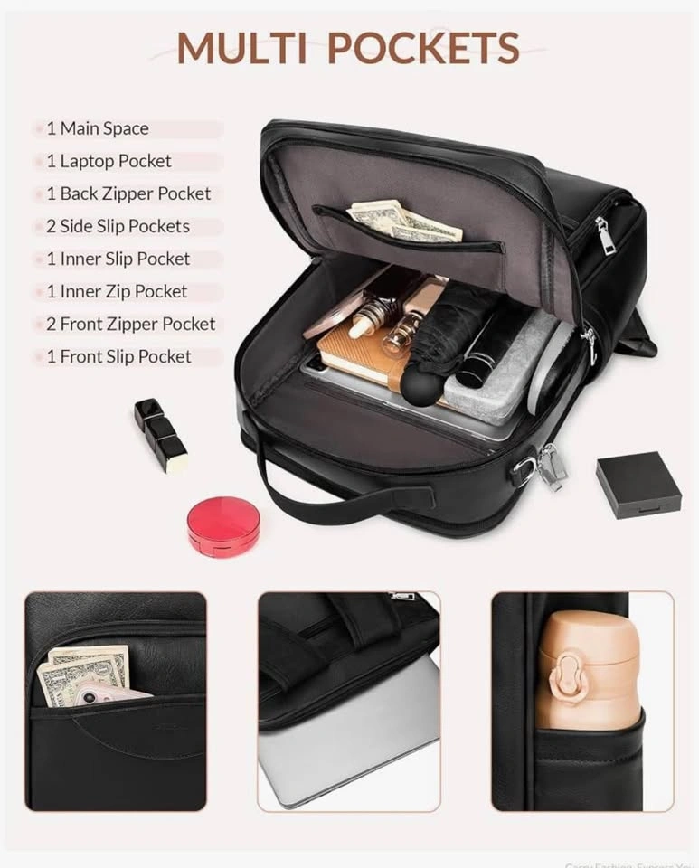 SYTRAH Leather Laptop Backpack for Women (15.6 Inch) - photo 5