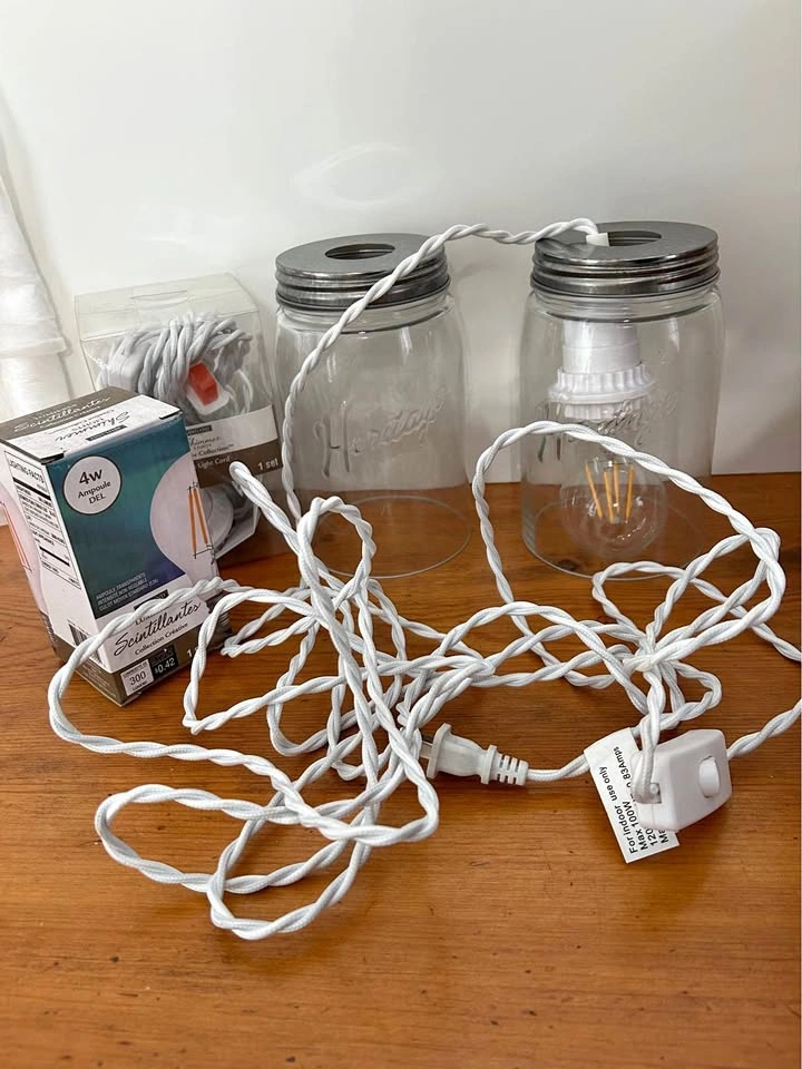 Hanging mason jar lights
