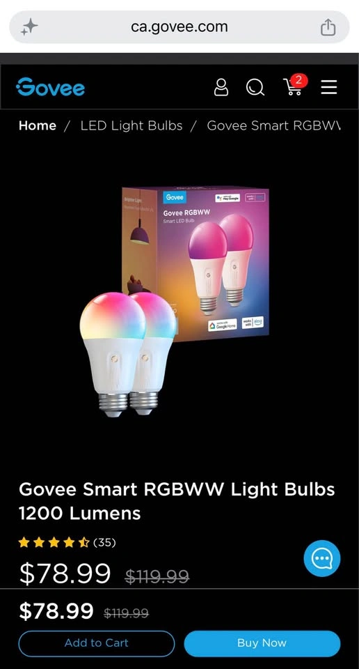 6x Govee Smart LED Light Bulbs RGBWW Colour Changing - photo 2