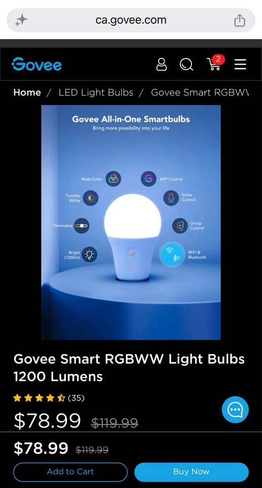 6x Govee Smart LED Light Bulbs RGBWW Colour Changing - photo 4