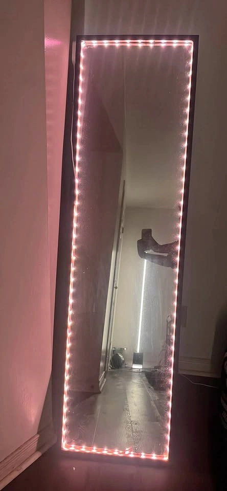 Full-Length Mirror with Govee Smart RGB LED Strip Lights