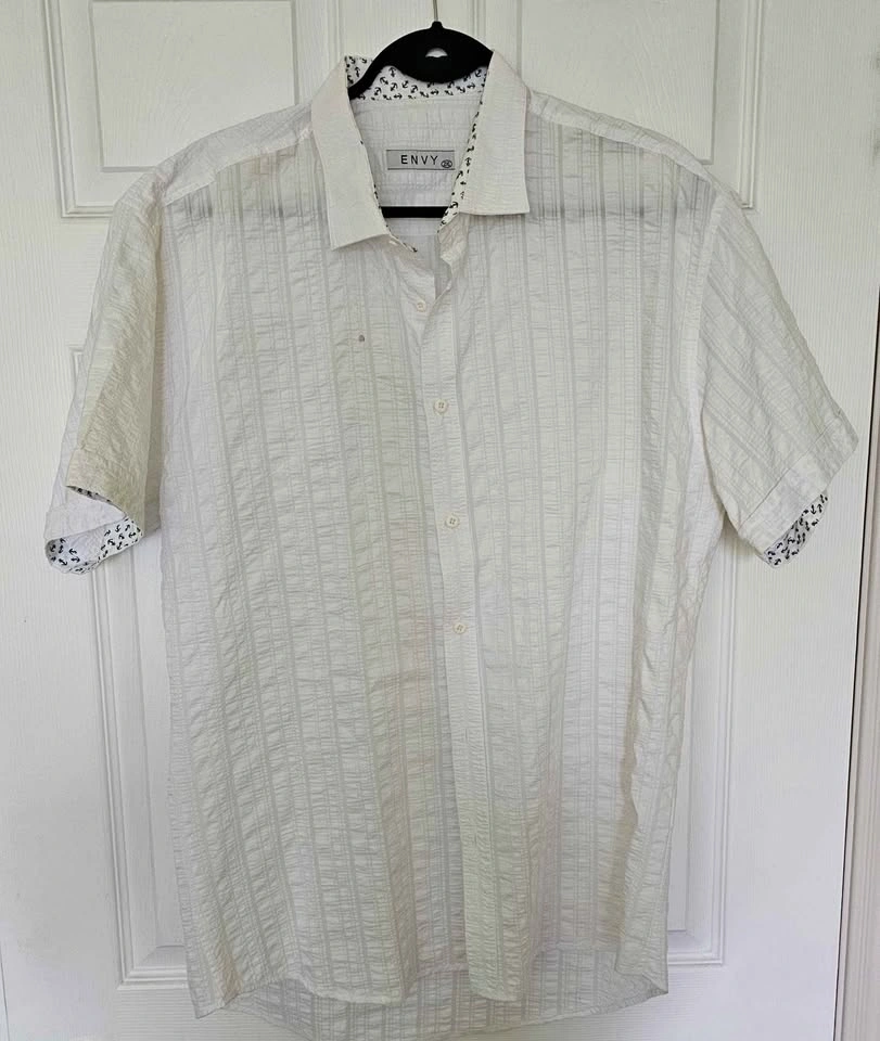 BRAND NEW ENVY Men's 2XL White Nautical Shirt (Minor flaw)