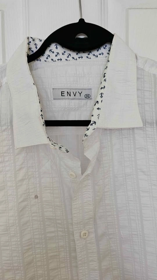 BRAND NEW ENVY Men's 2XL White Nautical Shirt (Minor flaw) - photo 2