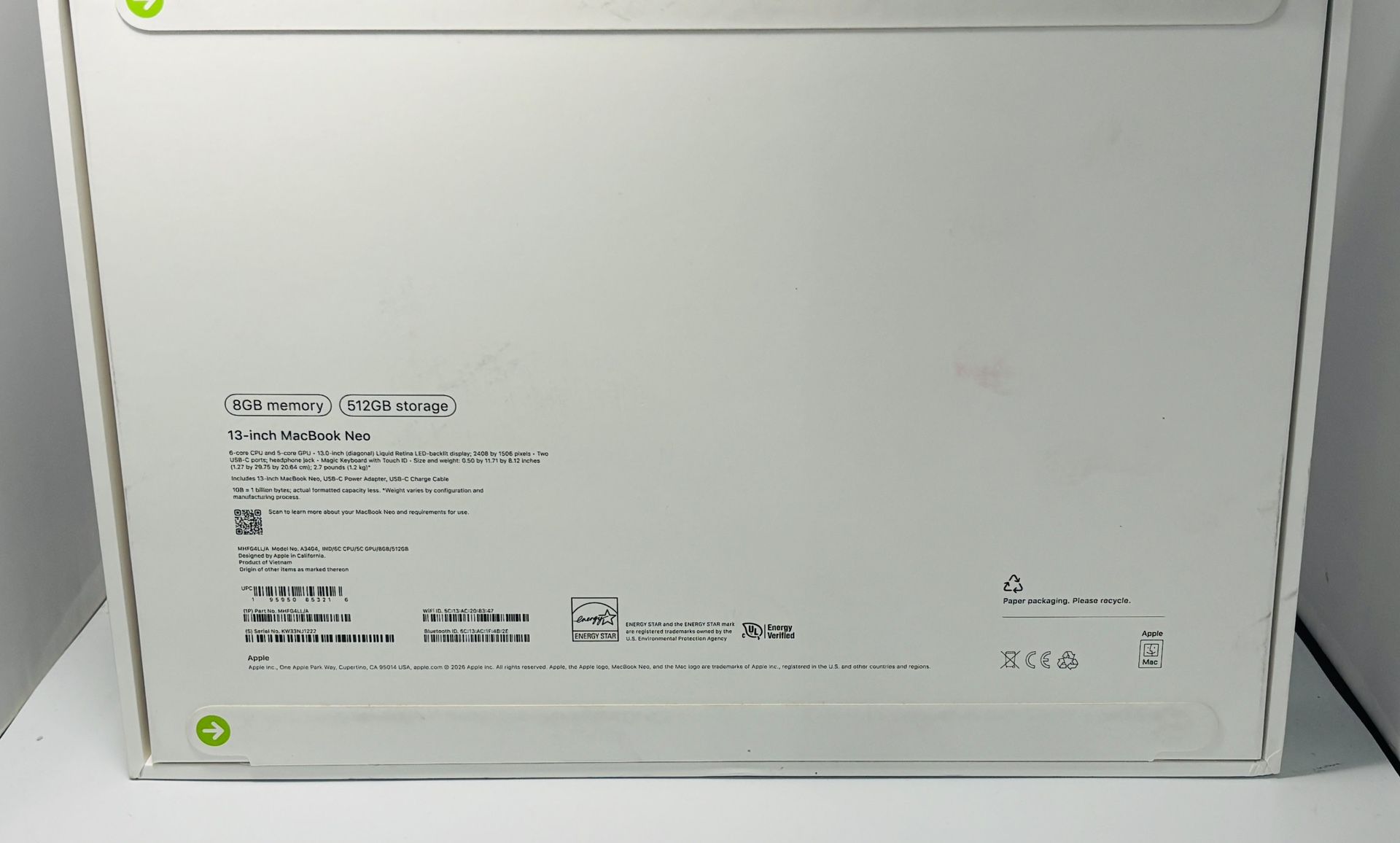 Apple MACBOOK NEO 8GB 512GB ~TouchID ~NEW SEALED - photo 3