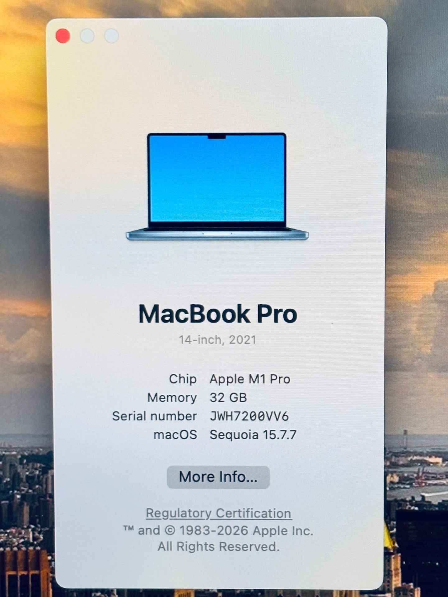 Apple MacBook Pro 14” 2021 M1 PRO 32GB RAM 512GB - photo 2