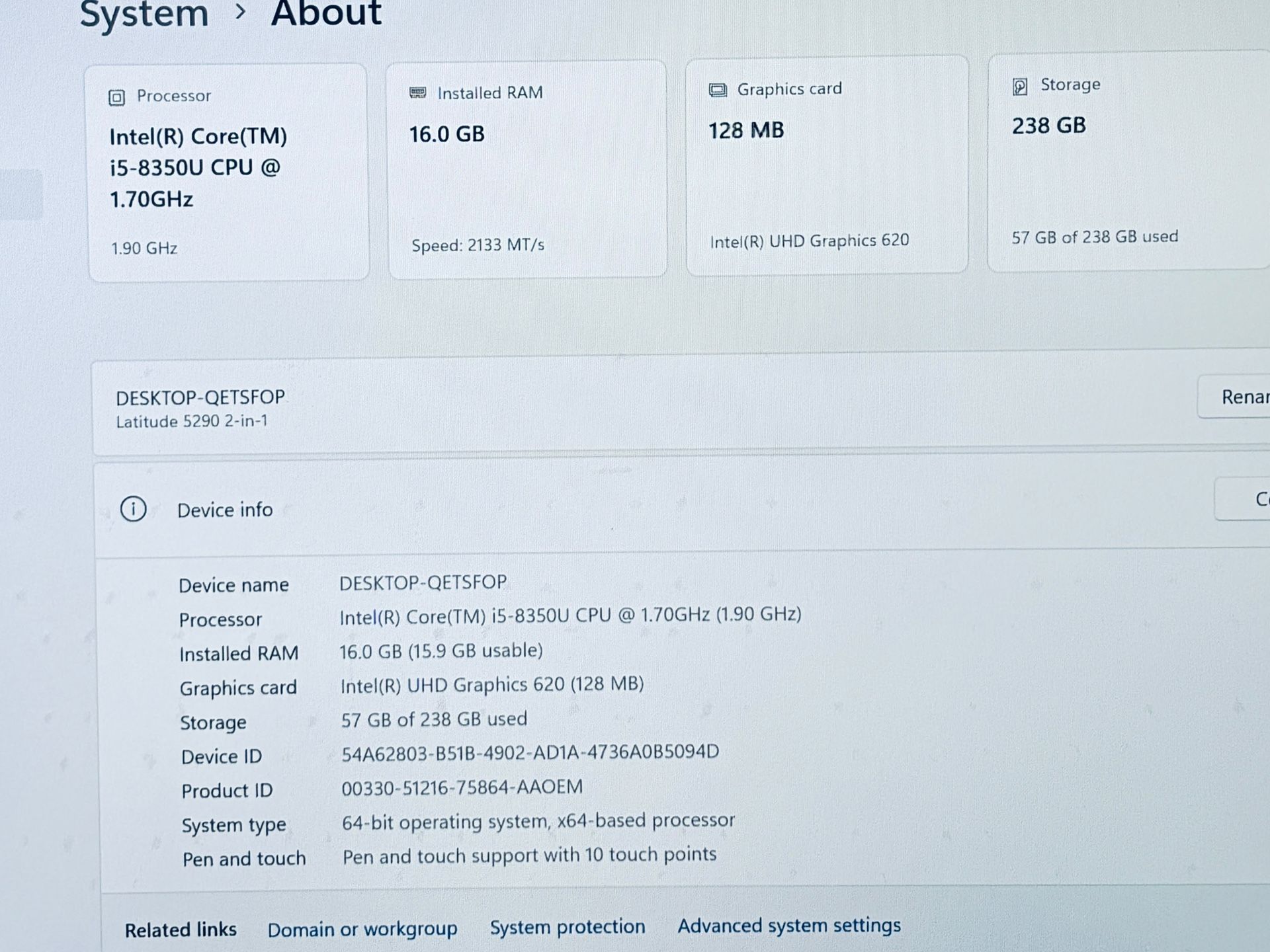 Dell Latitude 5290 2-in-1 i5-8350U 16GB RAM 256GB SSD - photo 2