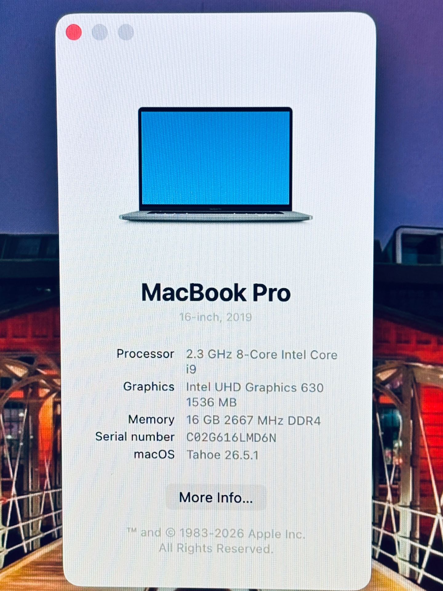 Apple MacBook Pro 16” 2019 i9 16GB RAM 1TB Radeon Pro 5500M - photo 4