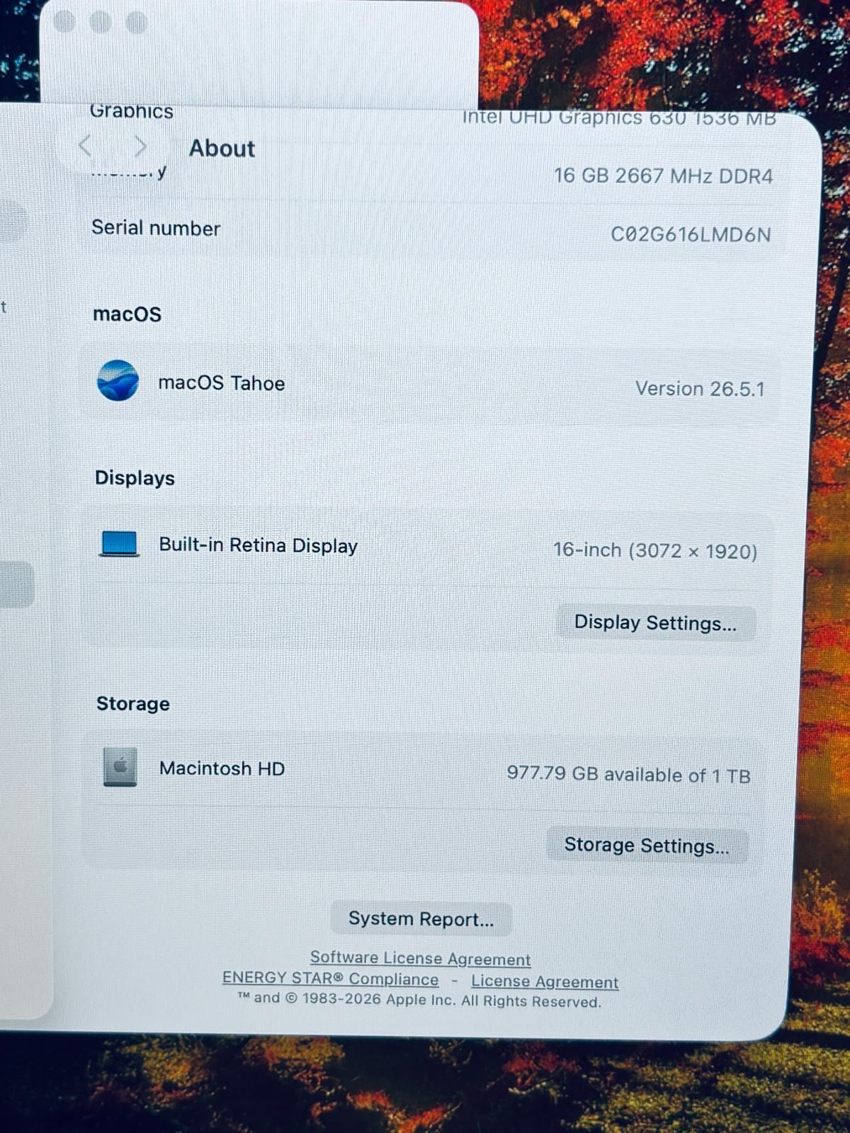 MacBook Pro 16” 2019 i9 16GB RAM 1TB SSD Radeon Pro 5500M - photo 4