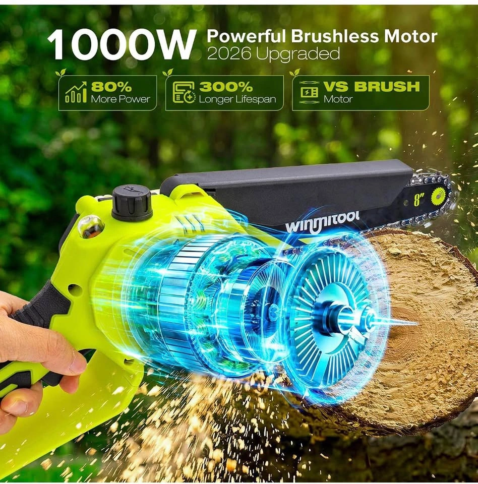 (New)1000W Mini Chainsaw Cordless with 2 Batteries - photo 3