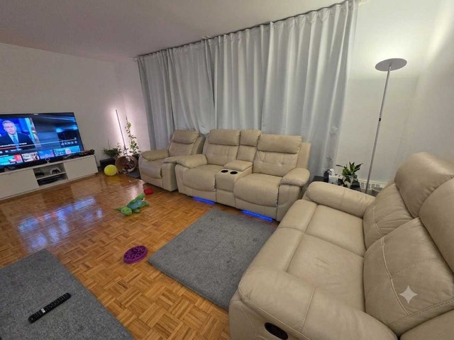 Light Beige Modular Recliner set with Ambient Light