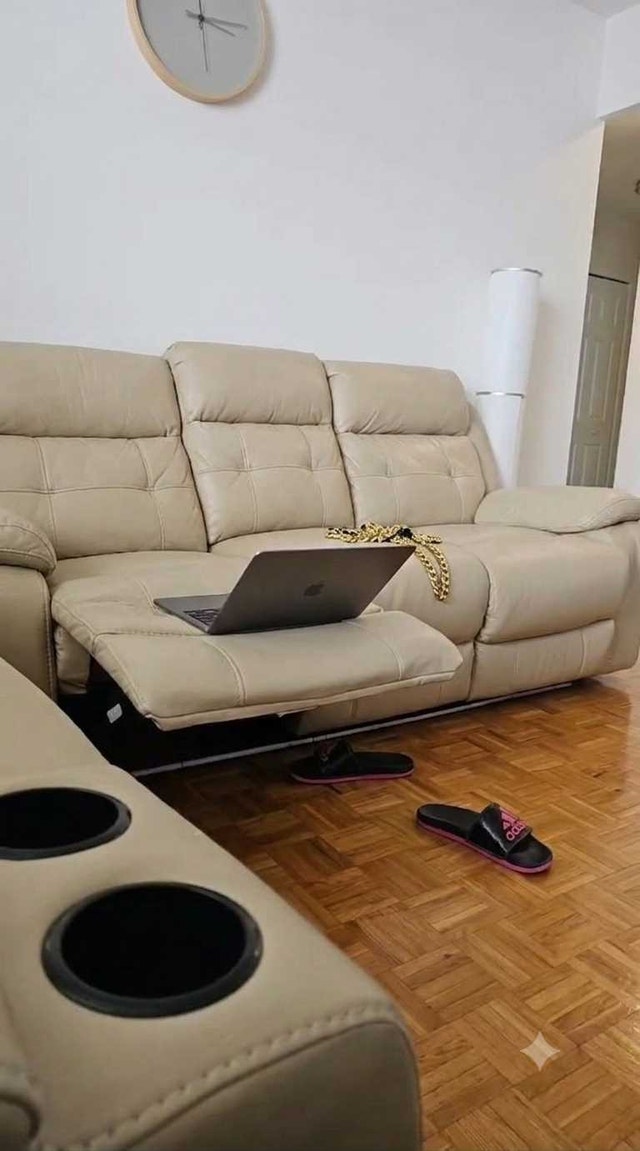 Light Beige Modular Recliner set with Ambient Light - photo 3