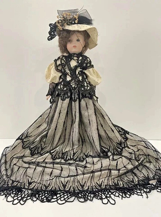 Louis Nicole Vintage 18” Handmade Bisque Doll with Accessories