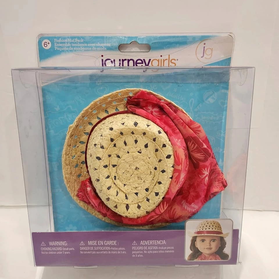 Journey Girls Doll Straw Hat Pack with 3 Dress Styles