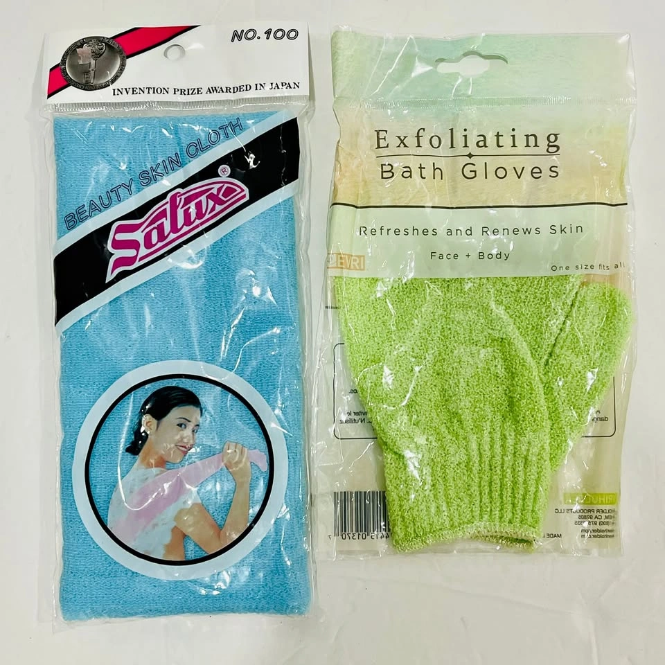 Exfoliating Japanese Beauty Skin Care Wash Towel & Gloves