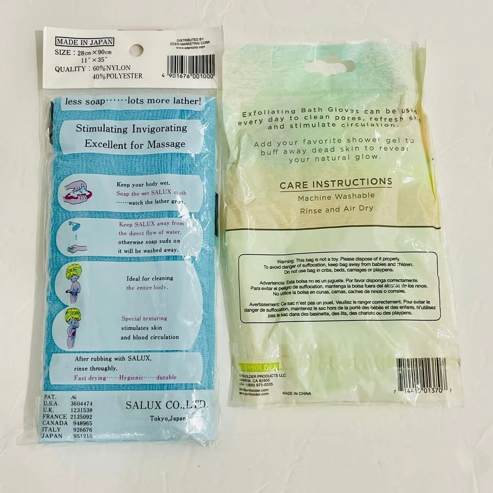 Exfoliating Japanese Beauty Skin Care Wash Towel & Gloves - photo 2