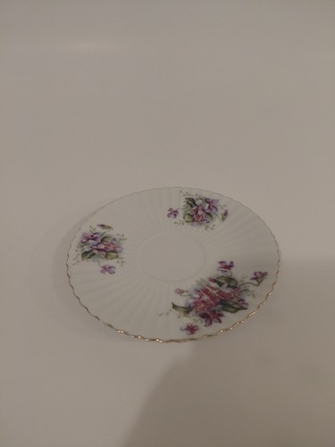 Vintage Lefton China Purple Violet Teacup Saucer Set Hand Painte - photo 3