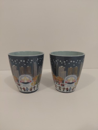 Chicago Illinois Souvenir Coffee Mug Skyline Windy City Set of 2