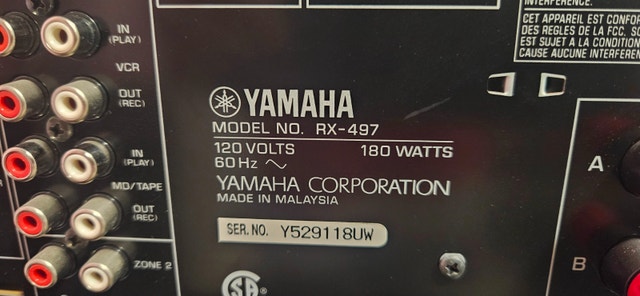 Yamaha Natural Sound Stereo Receiver (RX-497) – 75W/Ch w/ Phono - photo 3