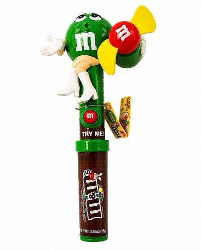 Vintage M&Ms Green Character Candy Dispenser Handheld Fan 2007