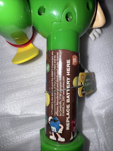 Vintage M&Ms Green Character Candy Dispenser Handheld Fan 2007 - photo 4