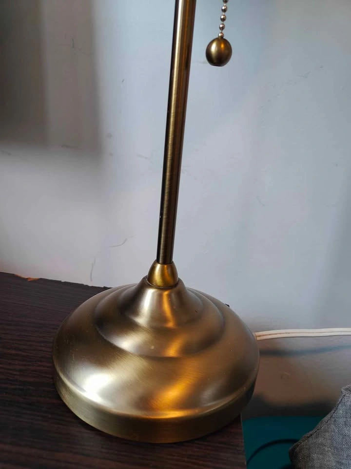 Brass Table Lamp with Laser-Cut Patterned Shade - photo 4