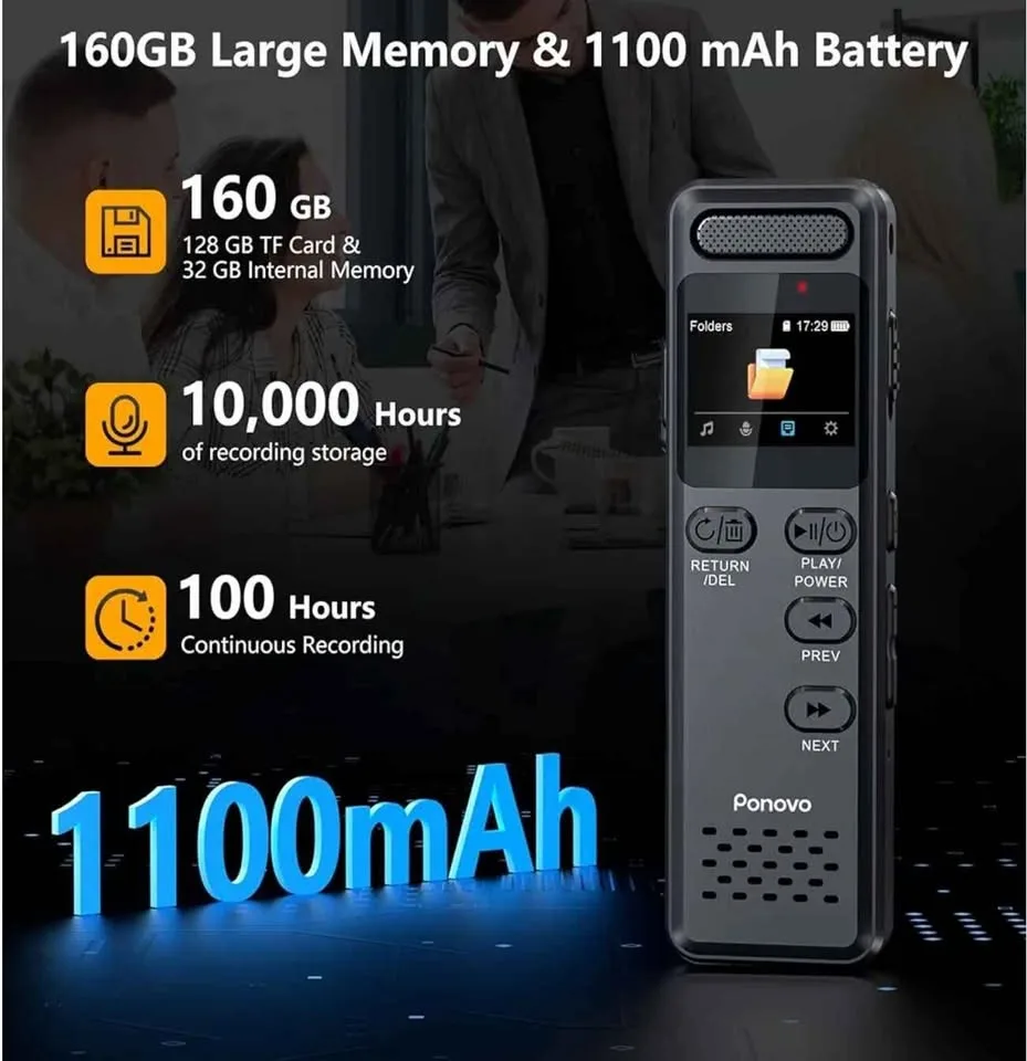 160GB Digital Voice Recorder with Playback image indicator(4)