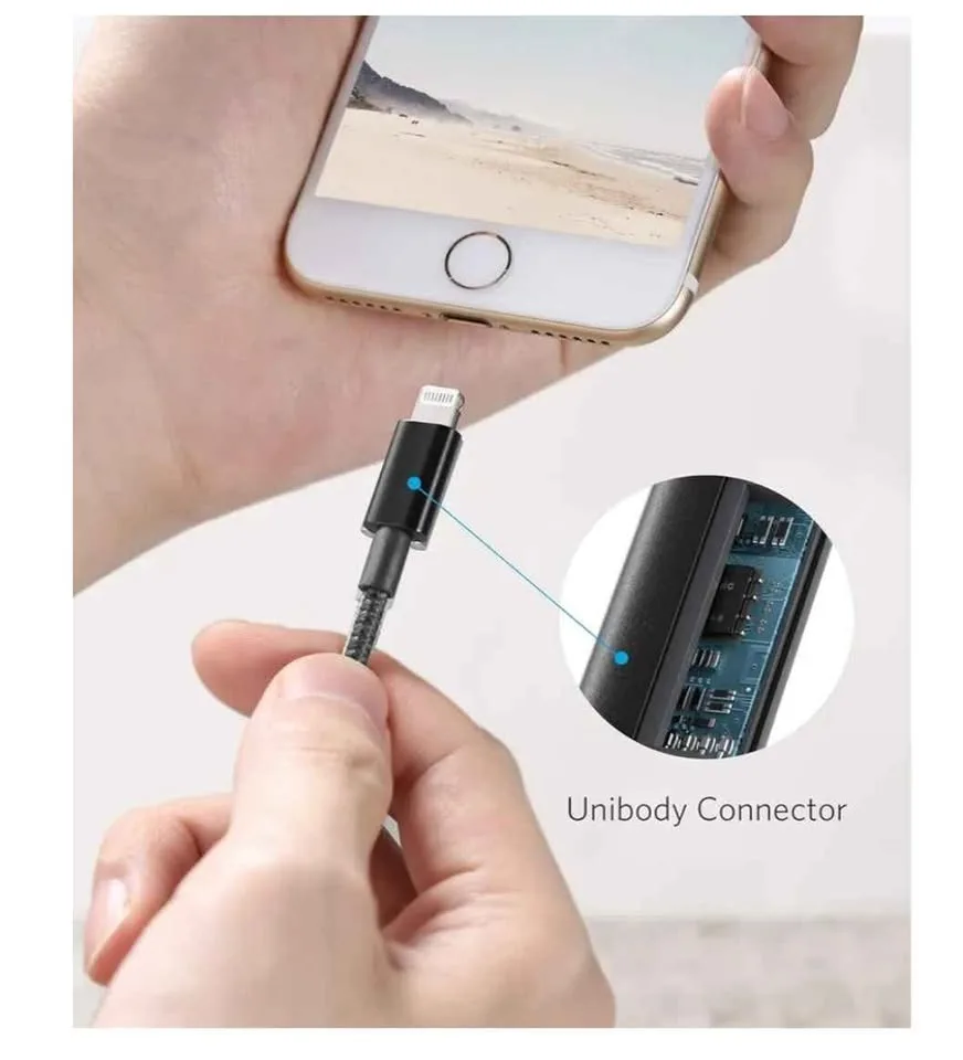 New. CABLE Double-Braided Nylon Lightning Apple MFi Certified image indicator(5)